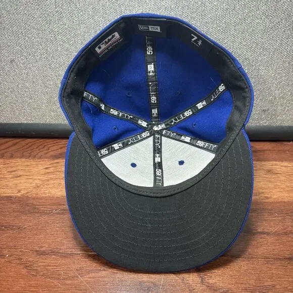 Toronto Blue Jays Hat Cap Fitted 7 3/4 Blue New Era MLB Baseball USA Made - Picture 5 of 7